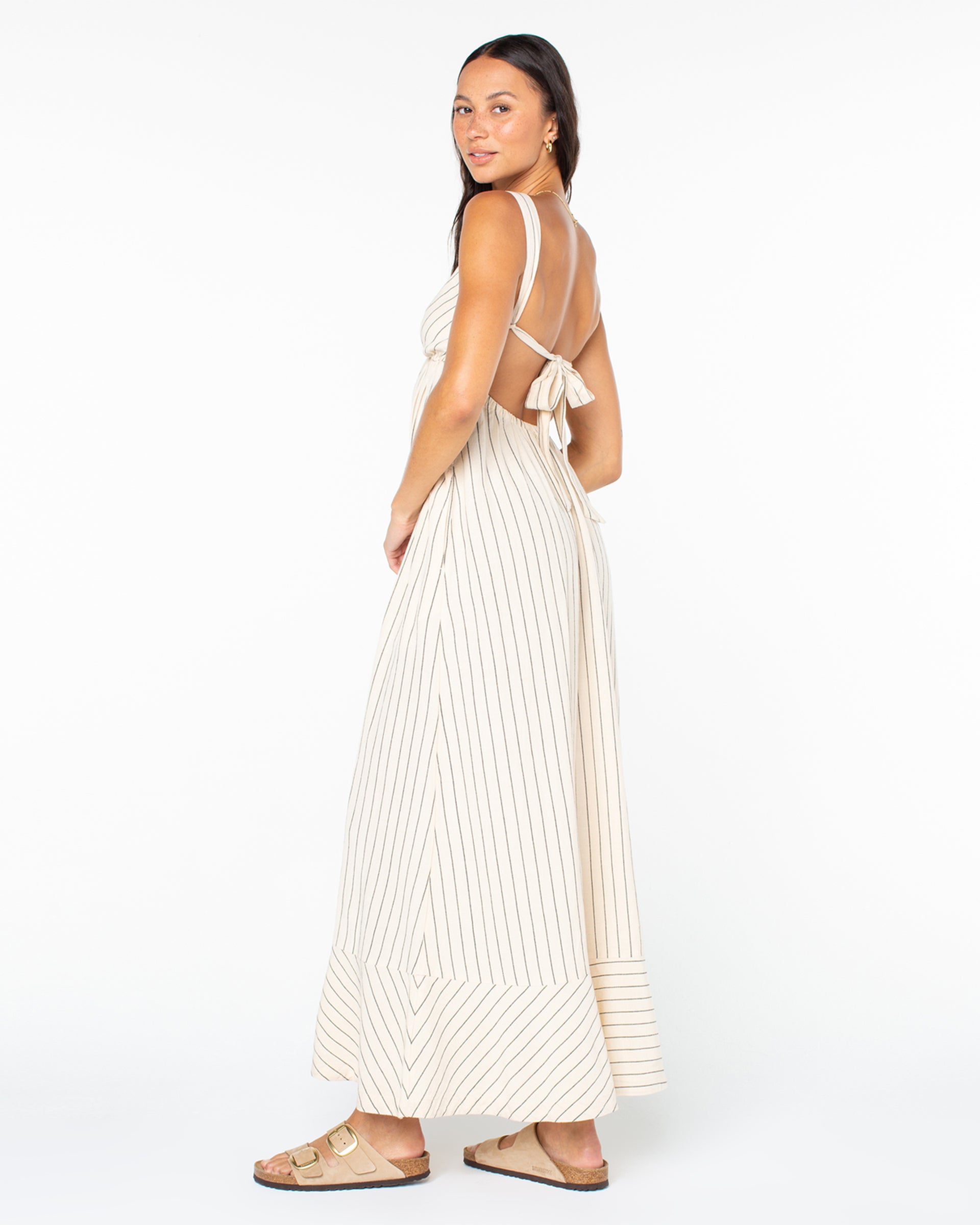 Roxy Women's Wilder Coast Dress - Parchment Simple Stripe
