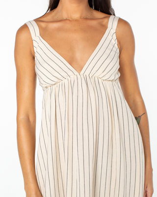 Roxy Women's Wilder Coast Dress - Parchment Simple Stripe