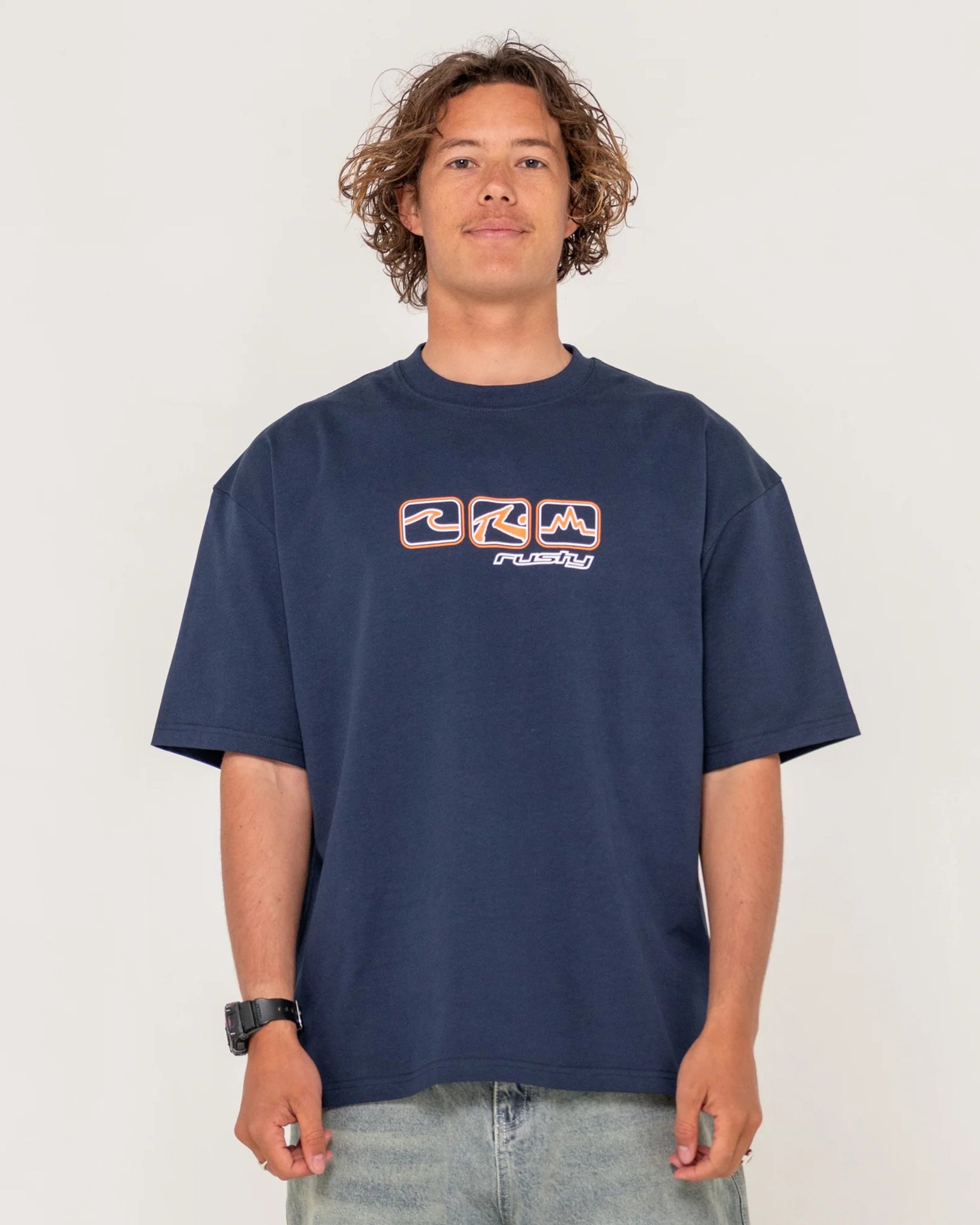3 Squared Heavy S/S T-Shirt - Navy Blue – Jack's Surfboards