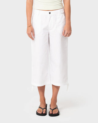 Rusty Women's Cameron Low Rise Relaxed Capri Pant - White