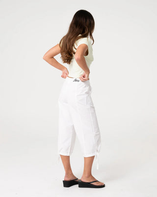 Rusty Women's Cameron Low Rise Relaxed Capri Pant - White