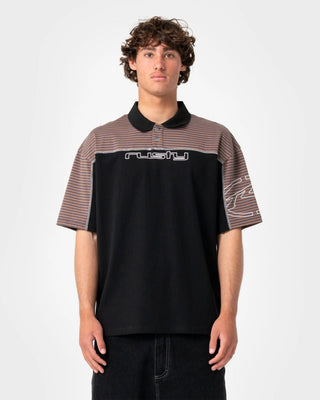 Rusty Cyber Crime Short Sleeve Polo - Black