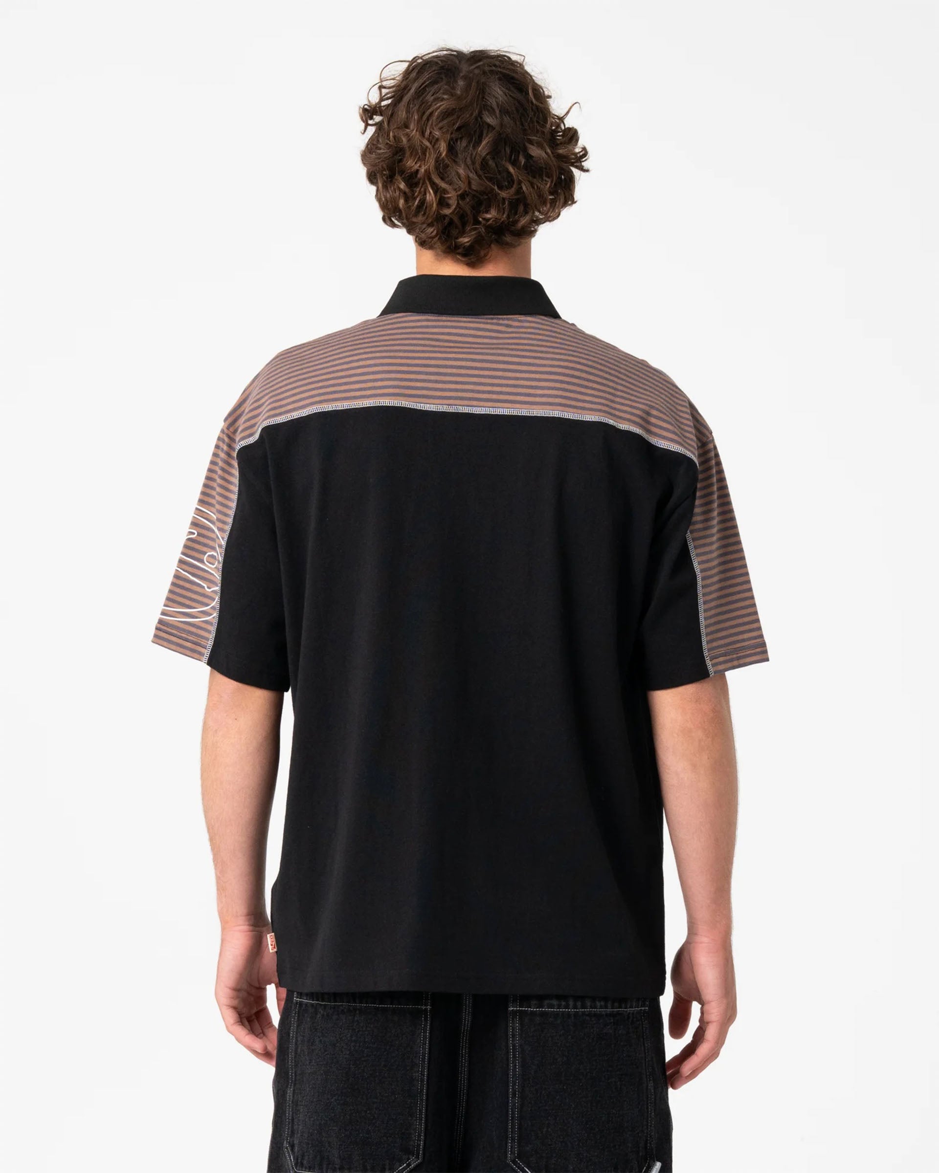 Rusty Cyber Crime Short Sleeve Polo - Black