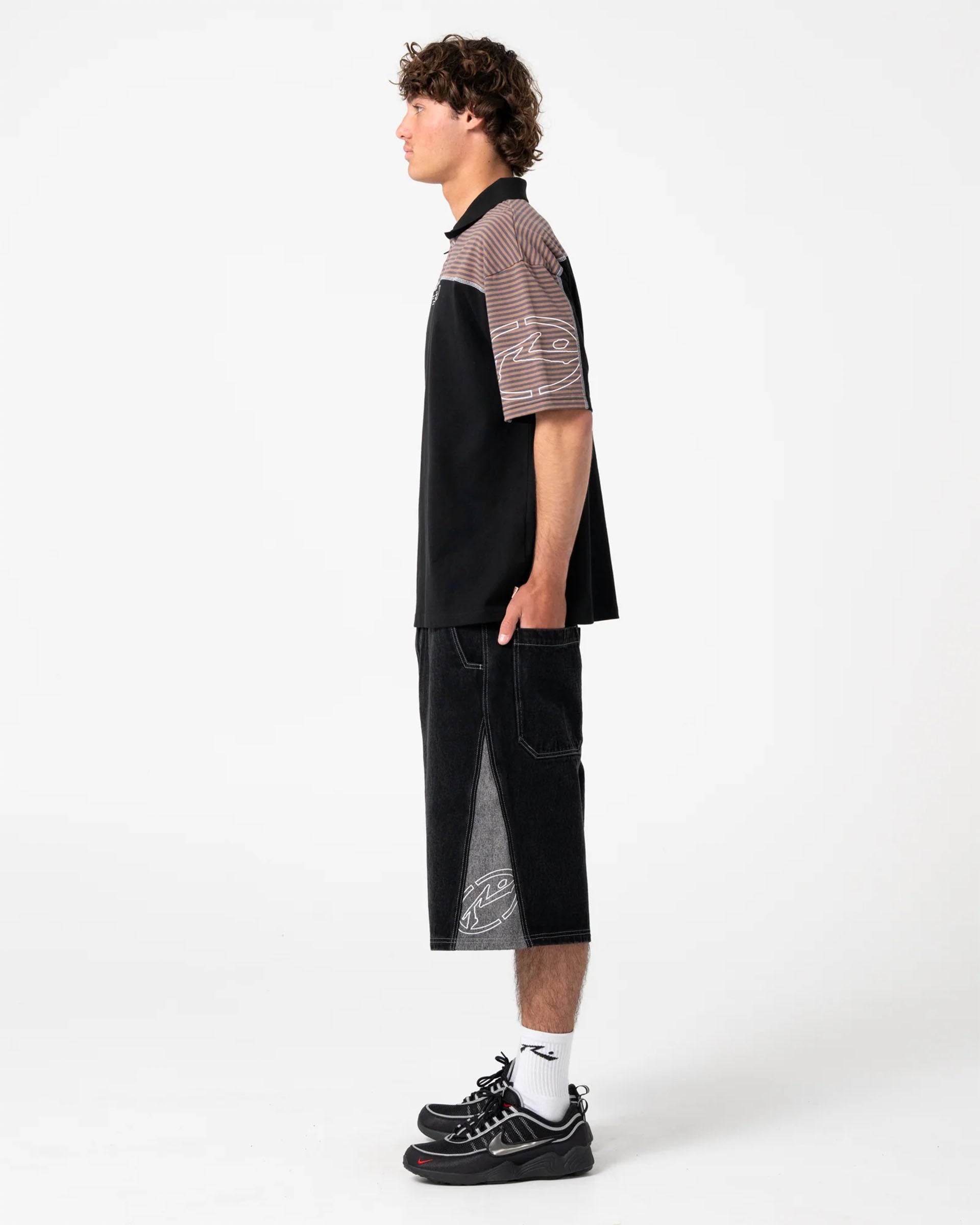 Rusty Cyber Crime Short Sleeve Polo - Black