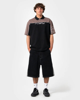 Rusty Cyber Crime Short Sleeve Polo - Black