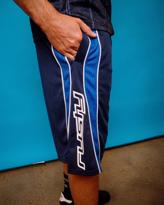 Rusty Cybernate Sports Mesh Short - Navy Blue