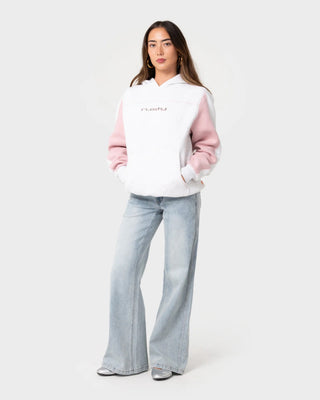 Rusty Women's Cyberwaves Oversized Hood - Ecru Marle/Pink