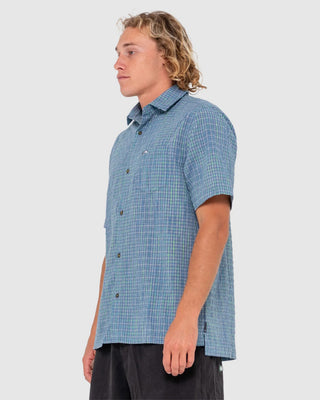 Rusty Datsun Drop Short Sleeve Shirt - China Blue