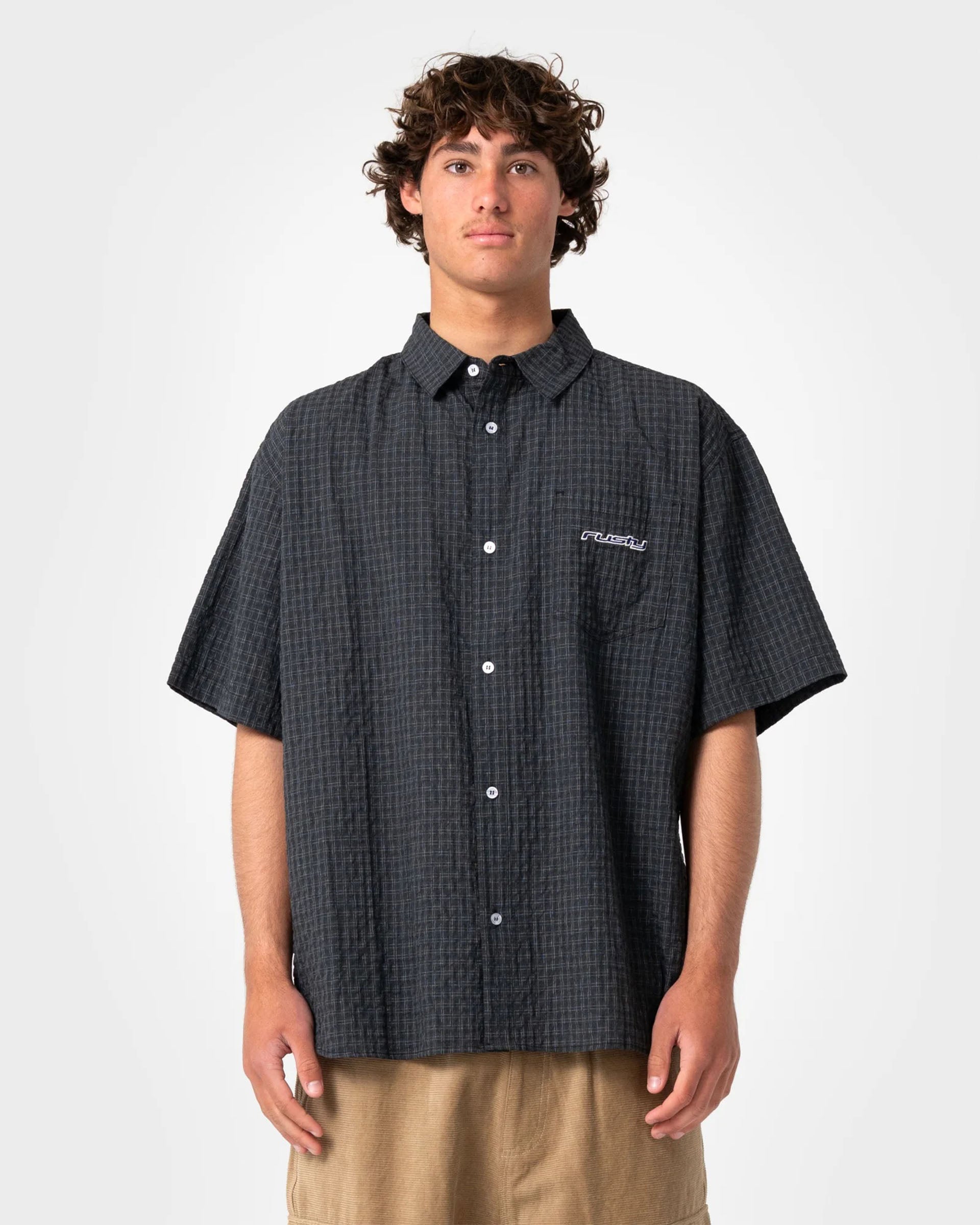 Rusty Defender Short Sleeve Shirt - Black