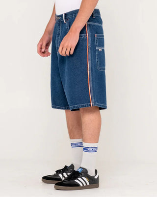 Rusty Flip Daddy 2.0 Jean Short - Deep Sea Blue/Orange