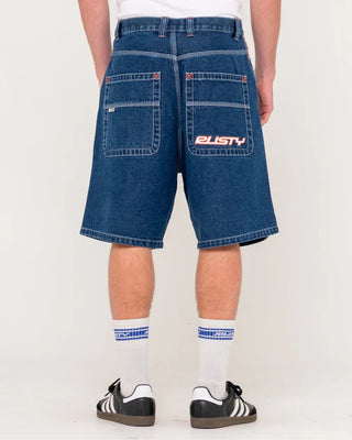 Rusty Flip Daddy 2.0 Jean Short - Deep Sea Blue/Orange