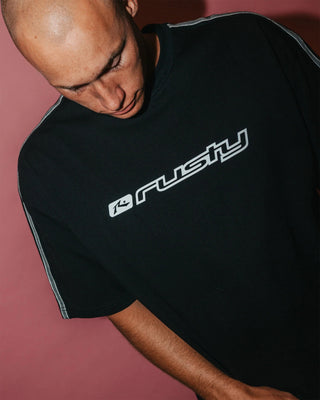 Rusty Gaffa Taped Short Sleeve T-Shirt - Black