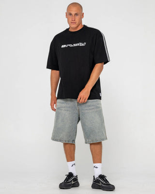 Rusty Gaffa Taped Short Sleeve T-Shirt - Black
