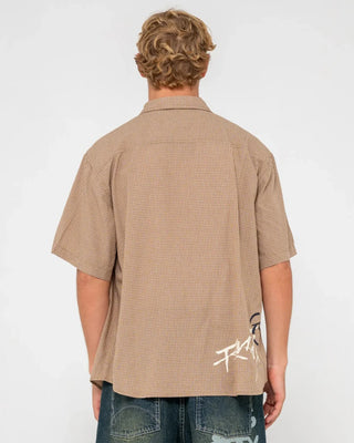Rusty Hoodus Check Short Sleeve Shirt - Tobacco