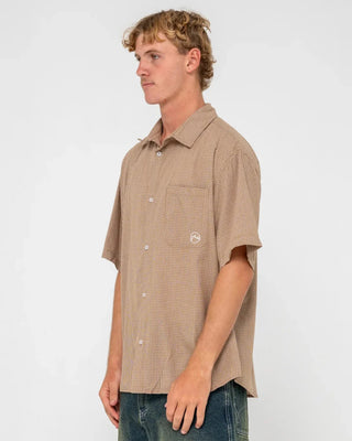 Rusty Hoodus Check Short Sleeve Shirt - Tobacco