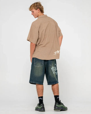 Rusty Hoodus Check Short Sleeve Shirt - Tobacco