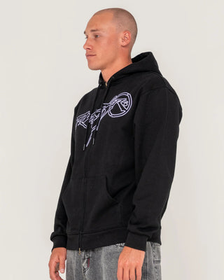 Rusty Hoodus Zip Thru Hooded Fleece - Black