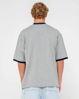 Rusty Hyper Ringer Short Sleeve T-Shirt - Grey Marle