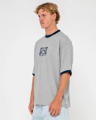Rusty Hyper Ringer Short Sleeve T-Shirt - Grey Marle