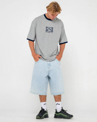 Rusty Hyper Ringer Short Sleeve T-Shirt - Grey Marle