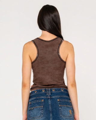 Women's Kachow Racer Tank Top - Washed Pinecone