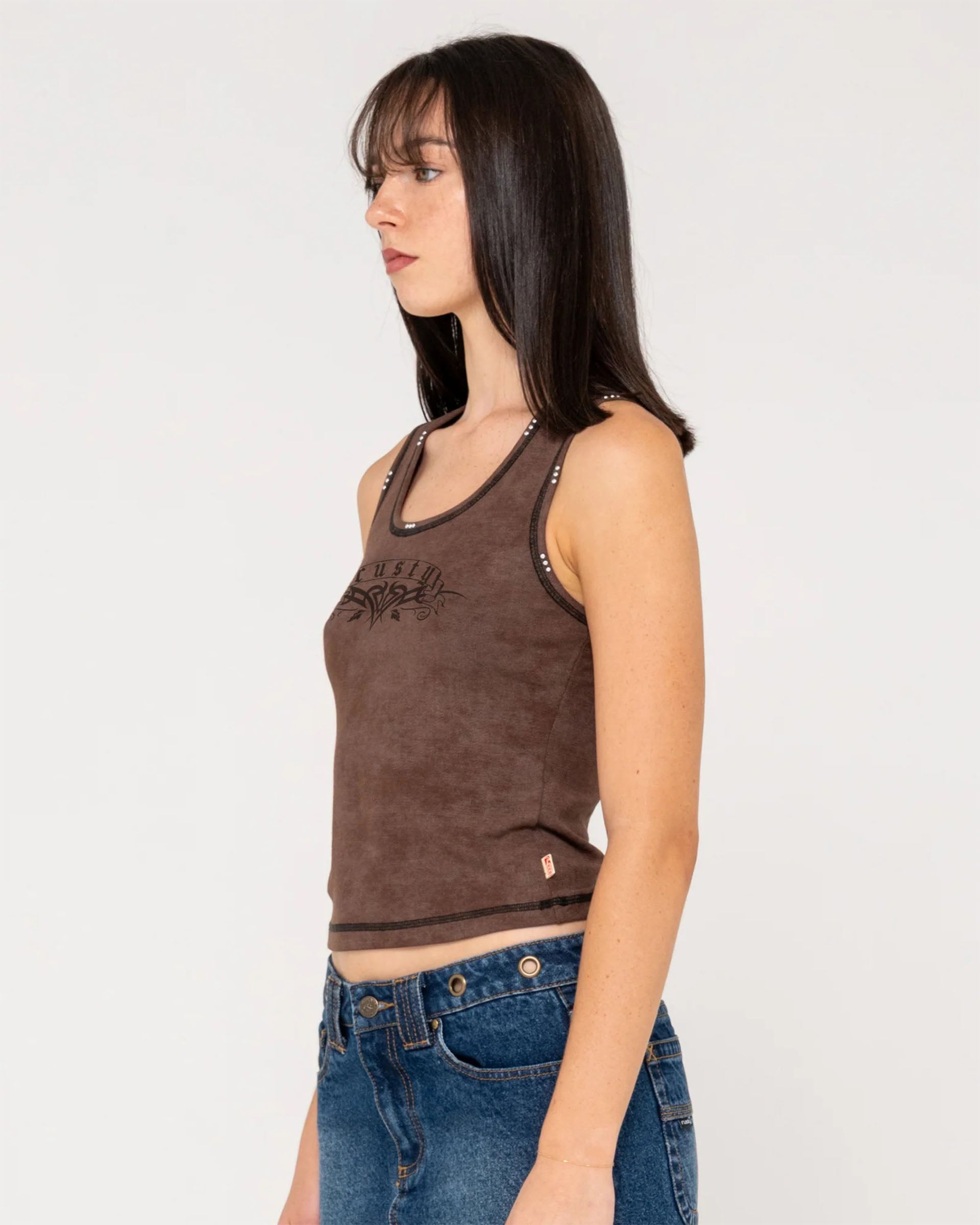 Women's Kachow Racer Tank Top - Washed Pinecone