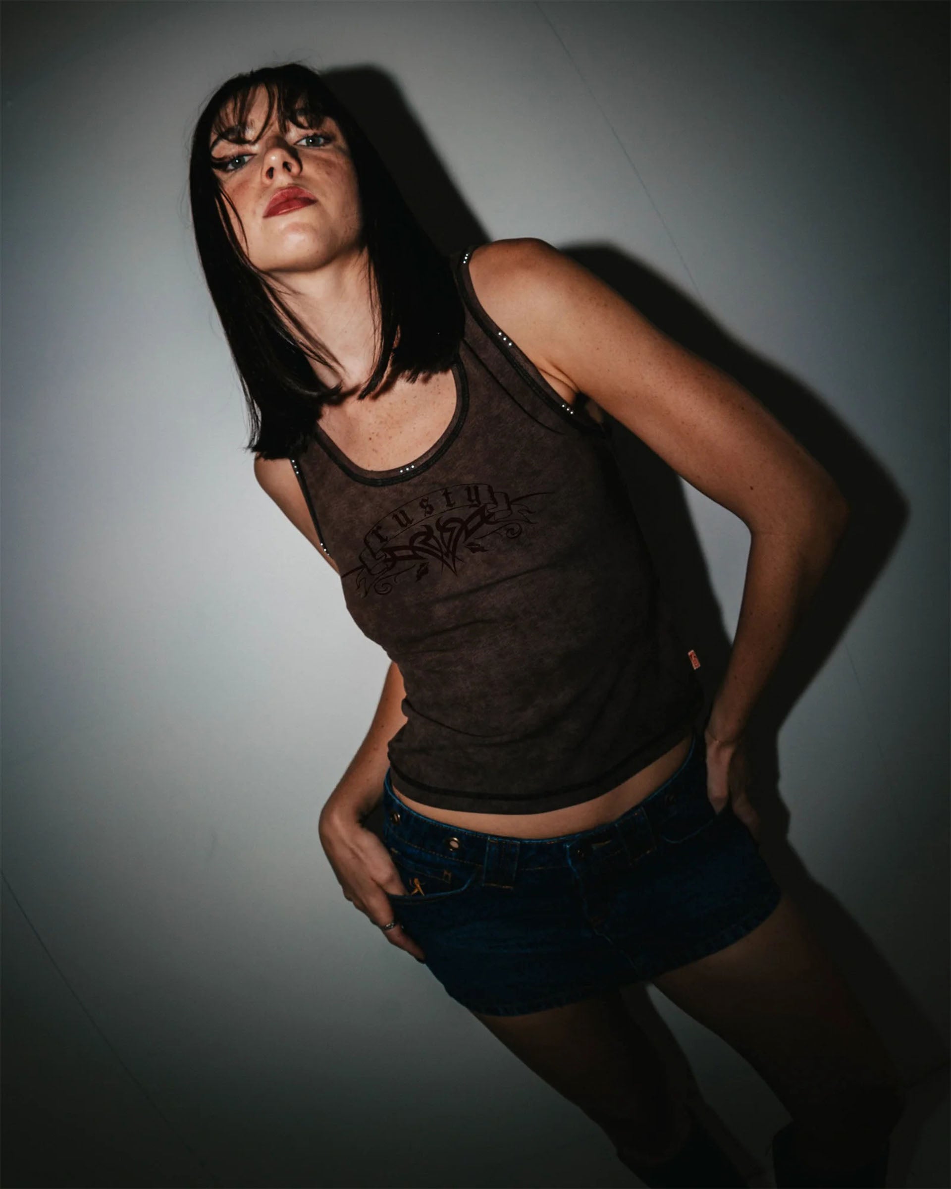 Women's Kachow Racer Tank Top - Washed Pinecone