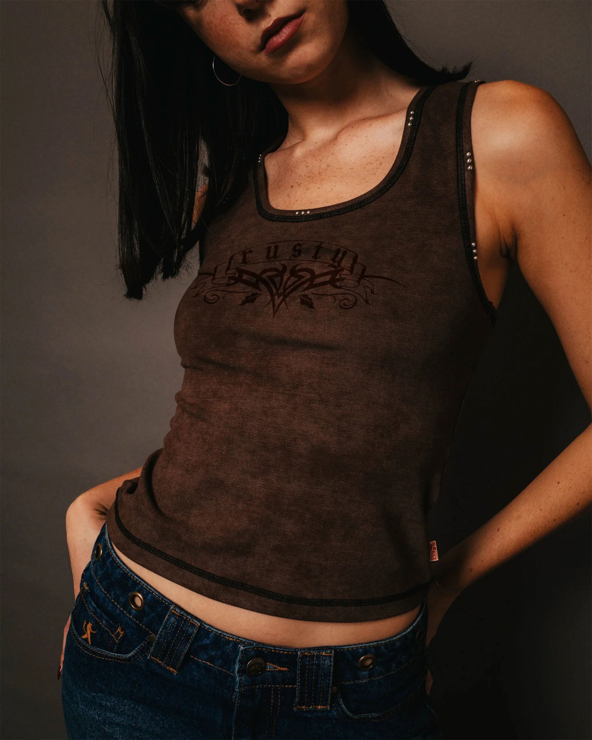 Women's Kachow Racer Tank Top - Washed Pinecone