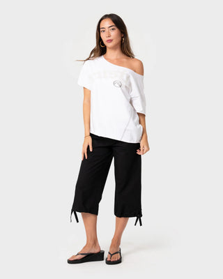 Rusty Women's Kick It Cut Off Shoulder Tee - Vintage White