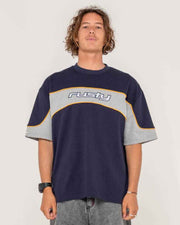 Rusty Kinetic Short Sleeve Heavy T-Shirt - Navy Blue