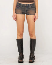 Rusty Women's Lucky Number Micro Mini Shorts - Rusty Overdye
