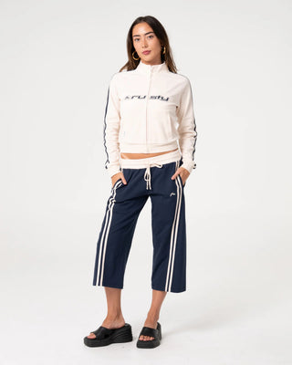 Rusty Women's Maneater Fitted Zip Through Track Jacket - Egret