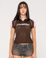 Rusty Women's Naples Contrast Baby Sports Jersey - Nutshell