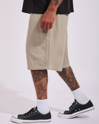 Rusty Request Line Herringbone Short - Abbey Stone