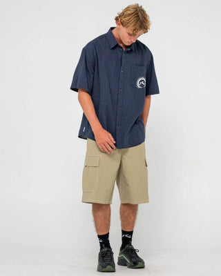 Rusty Resno Recon 2.0 Short Sleeve Shirt - Dark Blue