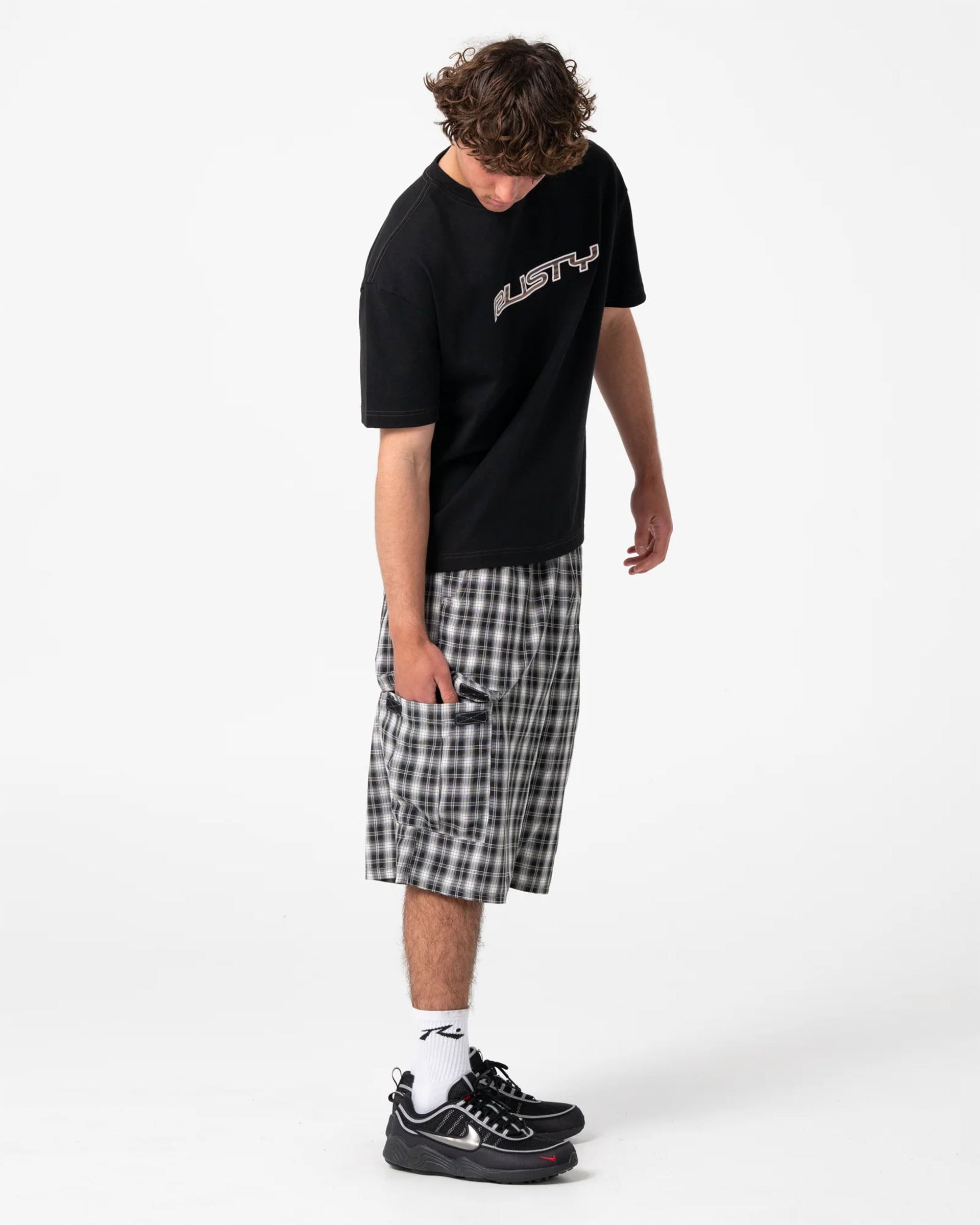 Rusty Screwdriva Elastic Cargo Short - Black