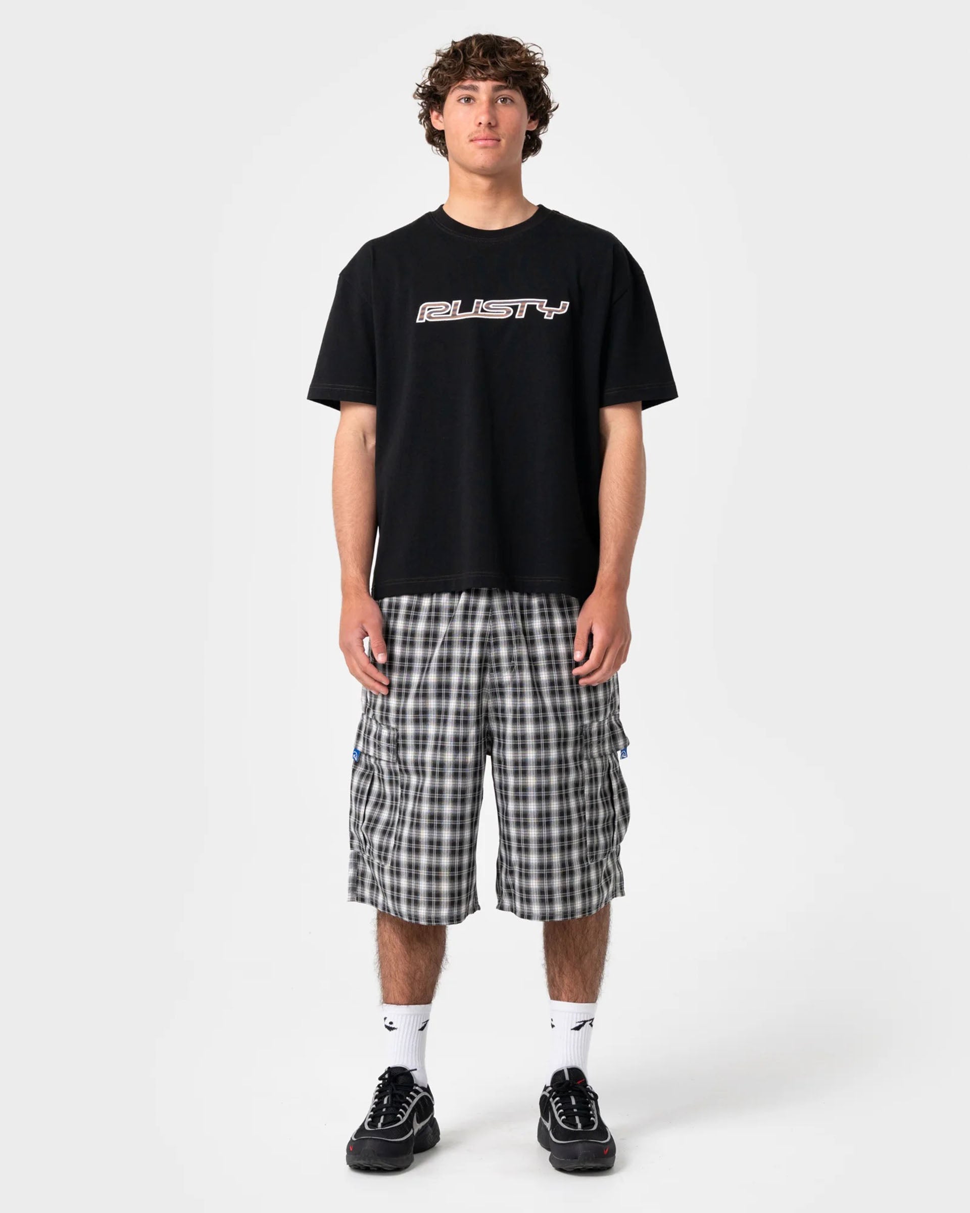 Rusty Screwdriva Elastic Cargo Short - Black