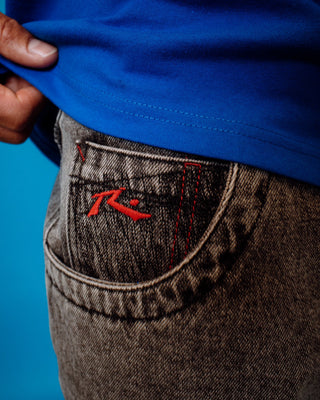 Rusty Stitch Up Baggy Jean - Black