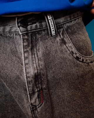 Rusty Stitch Up Baggy Jean - Black