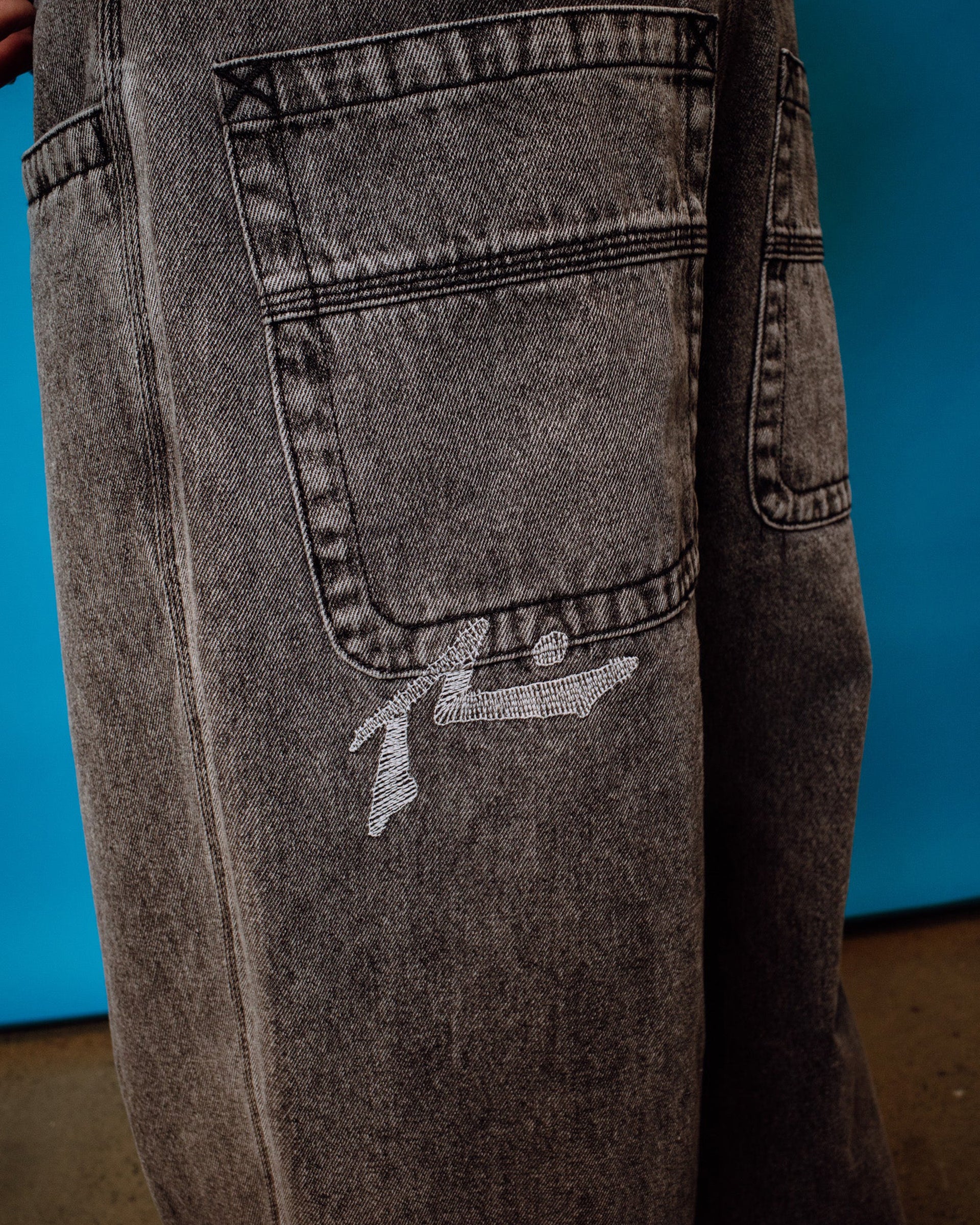 Stitch Up Baggy Jean - Washed Black – Jack's Surfboards