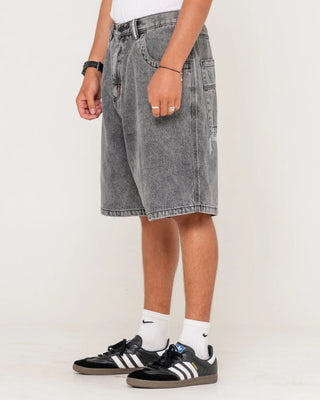Rusty Stitch Up Jort - Washed Black