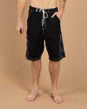 Rusty Tombstones Hybrid Waist Boardshort - Black