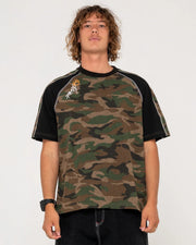 Rusty Woof Raglan Short Sleeve T-Shirt - Camo