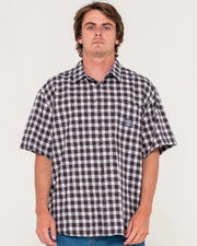 Rusty Worldwide Curved Hem Short Sleeve Shirt - Carbon