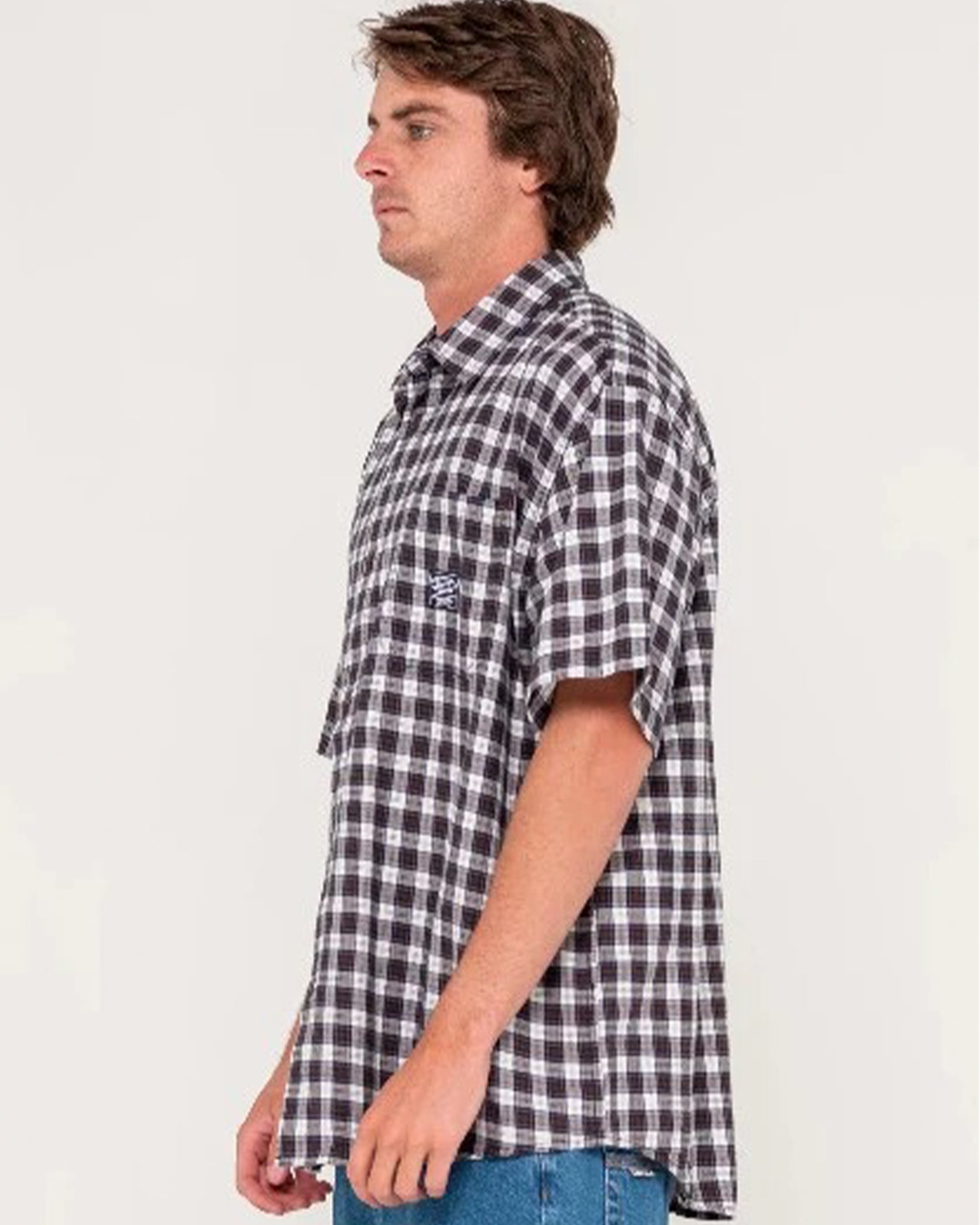 Rusty Worldwide Curved Hem Short Sleeve Shirt - Carbon