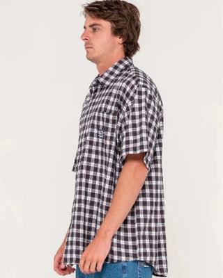 Rusty Worldwide Curved Hem Short Sleeve Shirt - Carbon