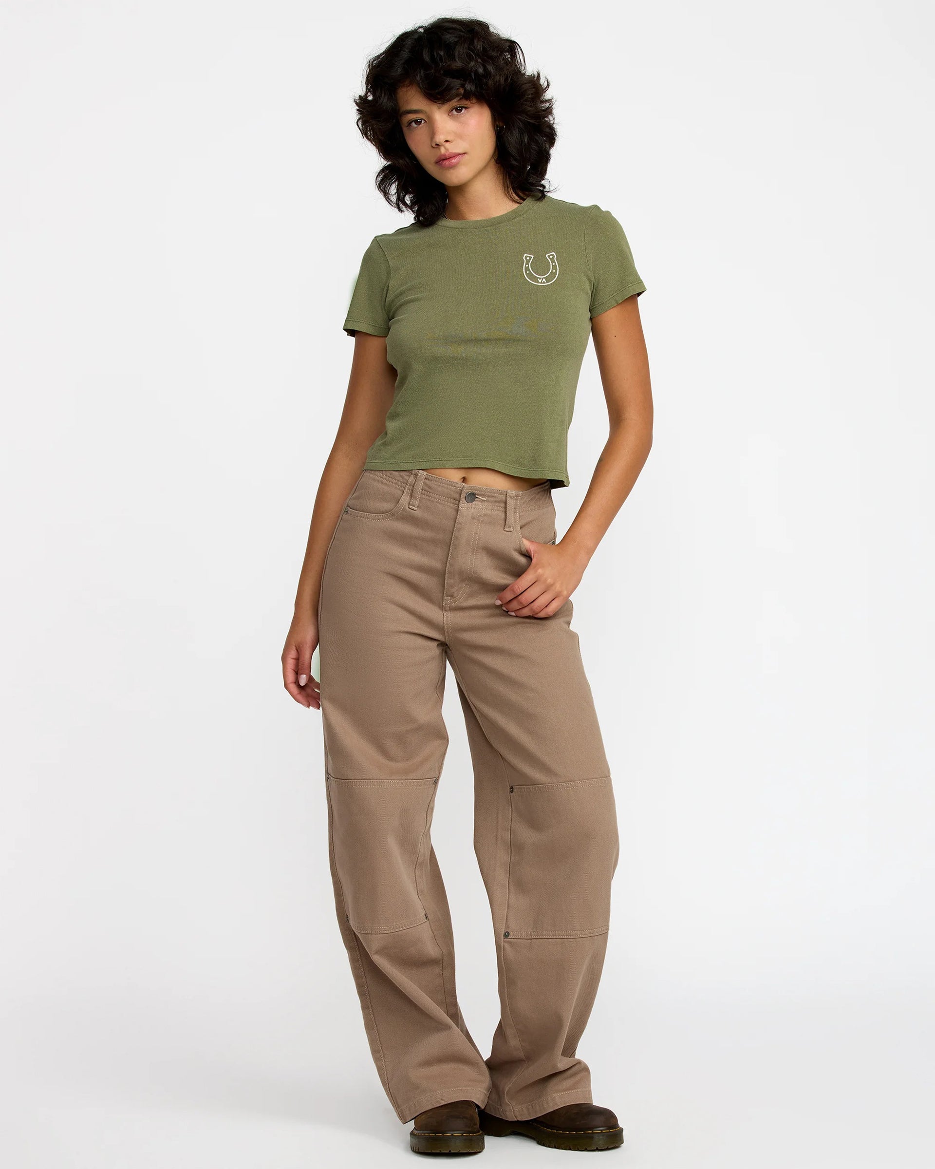 RVCA Women's 411 Short Sleeve T-Shirt - Cypress Green