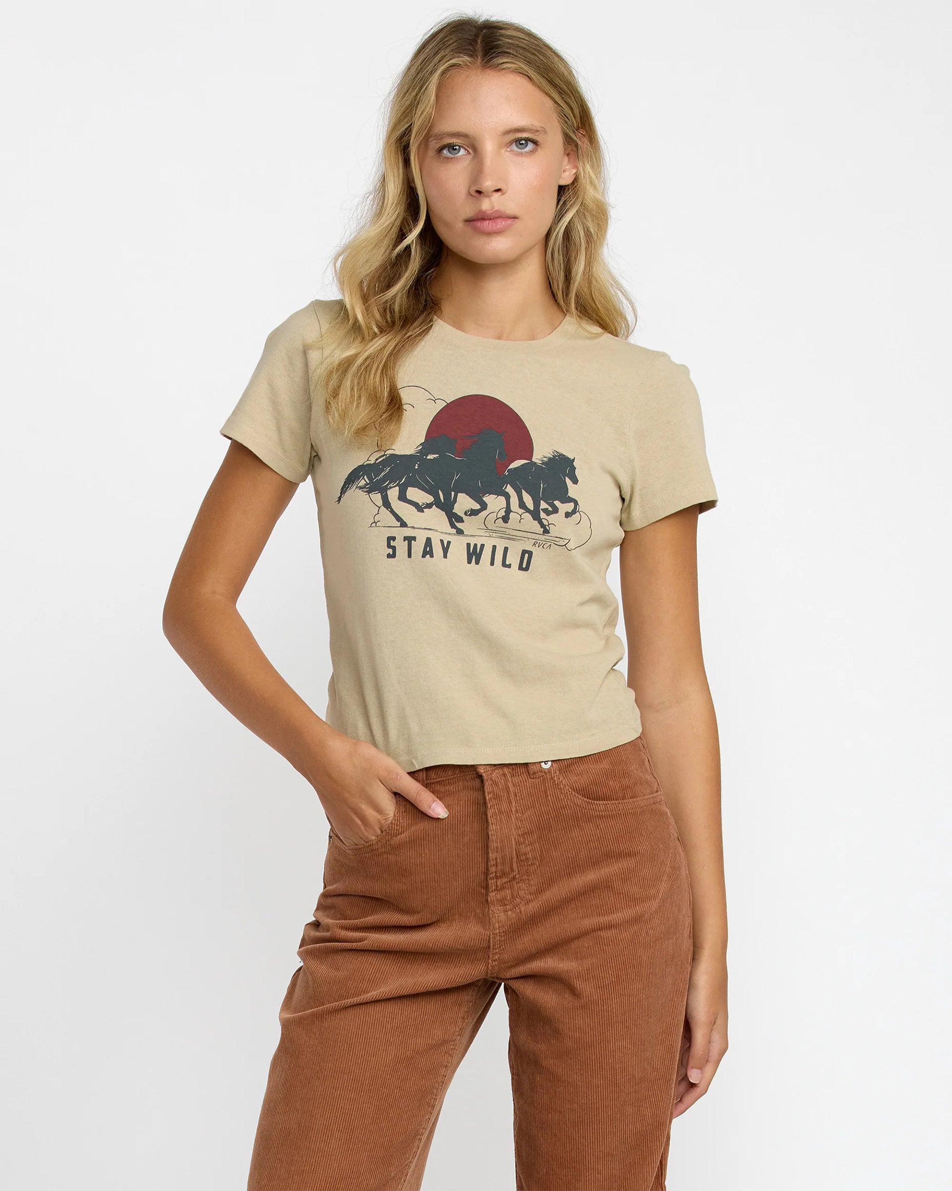 RVCA Women's 411 Short Sleeve T-Shirt - Eucalyptus