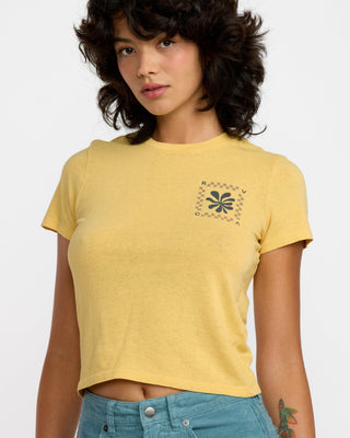 RVCA Women's 411 Short Sleeve T-Shirt - Pale Yellow