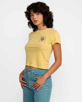 RVCA Women's 411 Short Sleeve T-Shirt - Pale Yellow